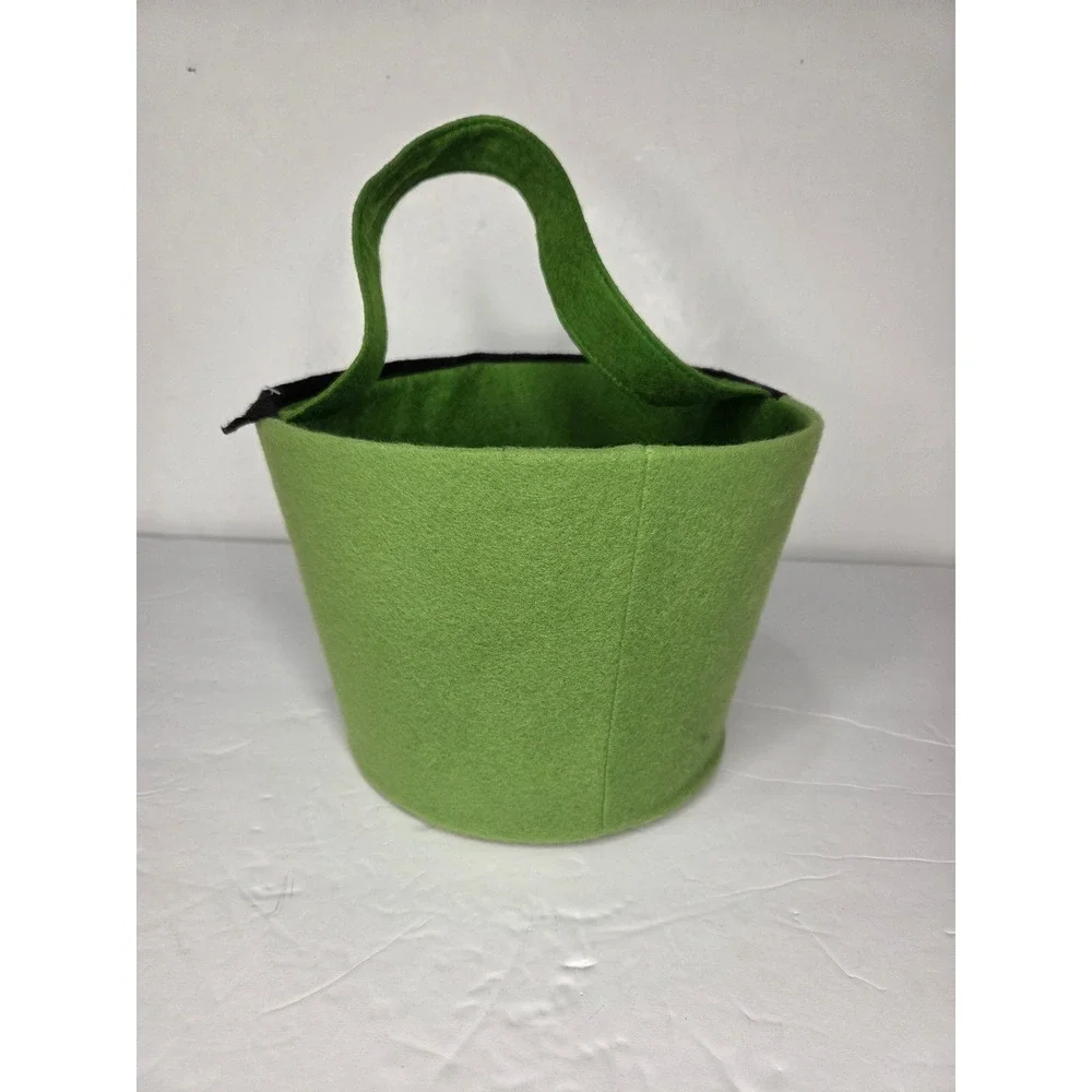 Green Felt Frankenstein Halloween Trick or Treat Bucket Bag Decor